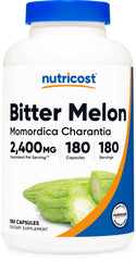 Nutricost Bitter Melon 600mg bottle for daily wellness routine.