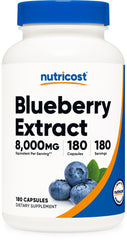 Nutricost Blueberry Extract bottle front for daily convenience.