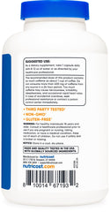 Facility image emphasizes NSF GMP certification and strict quality control