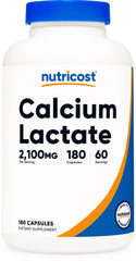Nutricost Calcium Lactate bottle front view for daily calcium support