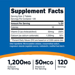 Nutricost calcium with vitamin d tablets closeup