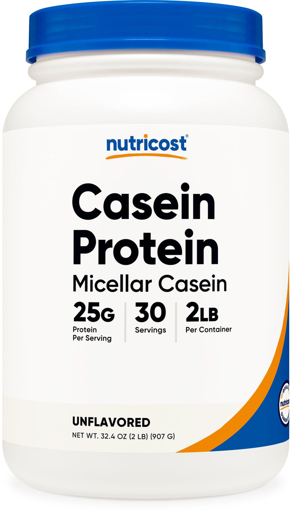 Nutricost Casein bottle 2lb for convenient daily protein support.