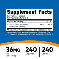 Nutricost Ferrochel iron capsules ready for daily iron support