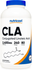 Nutricost CLA 800mg bottle for daily high-purity supplementation.