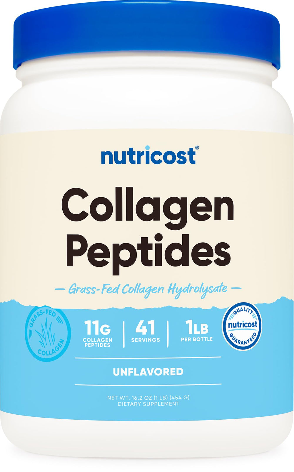 Nutricost Collagen Peptides bottle ready for daily mix in beverages