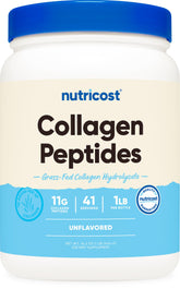 Nutricost Collagen Peptides bottle ready for daily mix in beverages
