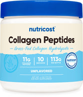 Nutricost Collagen Peptides Powder bottle for easy daily supplementation.