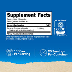 Nutricost Cordyceps capsules with serving spoon for easy daily dosing.