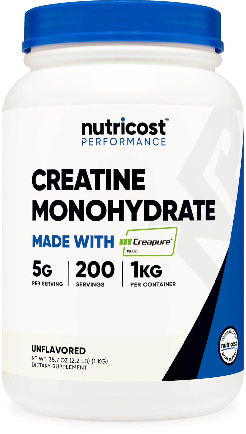 Nutricost Creapure Creatine Monohydrate 1kg bottle for reliable training support.