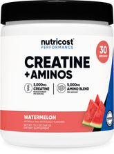 Nutricost Creatine + Aminos Watermelon bottle for a refreshing post-workout ritual