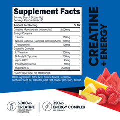 Pouring Nutricost Creatine + Energy serving into water for a workout