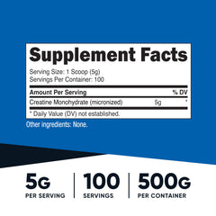 Nutricost Creatine Monohydrate 5 g serving scoop for precise dosing