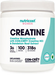 Nutricost Creatine Monohydrate Powder bottle for daily workouts and consistent support.