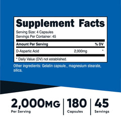 Nutricost DAA capsules close-up showing capsules for easy daily dose