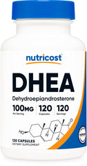 Nutricost DHEA 100mg capsules bottle for daily wellness routine