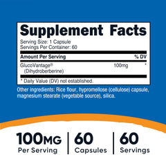 Nutricost Dihydroberberine capsules on counter for easy daily use and routine