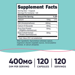 Nutricost DIM with dong quai ingredients highlights added herbs for daily balance.