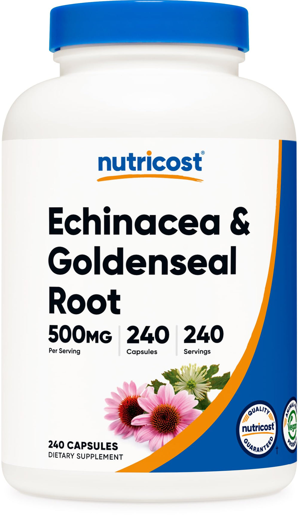 Nutricost Echinacea & Goldenseal capsules in bottle for daily wellness support