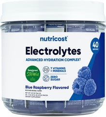 Nutricost Electrolytes Blue Raspberry stickpack for on-the-go hydration