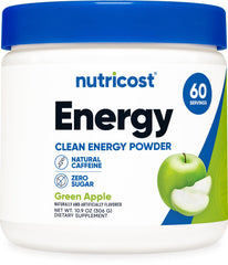 Nutricost Energy Complex Green Apple bottle with zero sugar and vibrant flavor