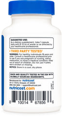 Nutricost Fisetin capsules pouring from bottle into palm for easy daily use.