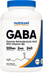 Nutricost GABA 500mg bottle ready for daily wellness routines.