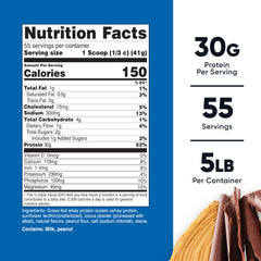 Nutricost scoop beside jar showing 30 g protein per serving.