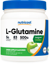 Nutricost front label showing product name and green apple flavor for clear identification
