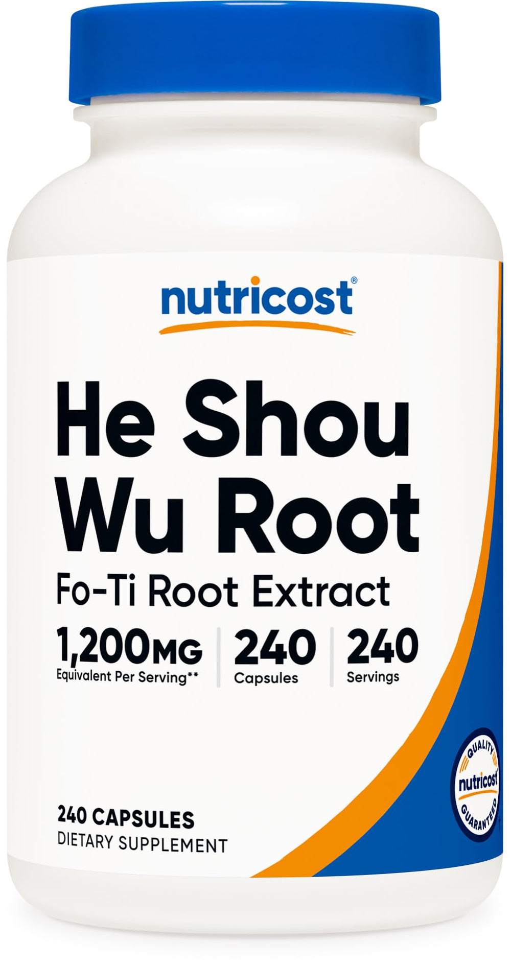Nutricost He Shou Wu bottle front view with vegan formula for daily balance
