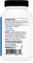 Nutricost HMB serving-size image with capsule bottle.