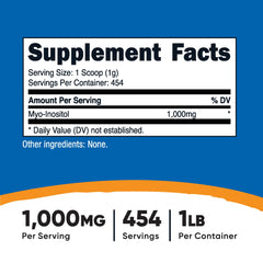 Nutricost Inositol Powder scoop included for precise 1000 mg servings.