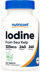 Nutricost Iodine sea kelp bottle front for daily mineral support