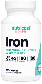 Nutricost Iron for Women 65mg bottle ready for daily iron support