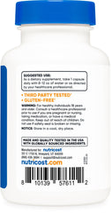 Nutricost Kale Extract label detail with GMO-free vegan gluten-free features.