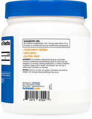 Nutricost L-Arginine powder poured into a glass for mixing.