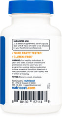 Closeup of Nutricost Lactoferrin capsules for daily wellness.