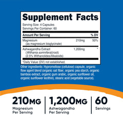 Nutricost magnesium-ashwagandha capsules closeup showing smooth texture.