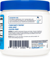 Nutricost Magnesium BHB salts powder poured into a glass for mixing
