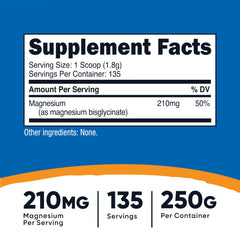 Nutricost Magnesium Bisglycinate Powder scoop demonstrates convenient daily serving