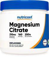 Nutricost Magnesium Citrate Powder unflavored bottle for daily magnesium support.
