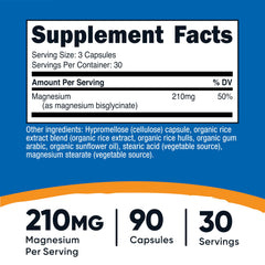 Nutricost Magnesium Glycinate Capsules closeup showing smooth capsules for easy swallowing.