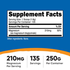 Pouring Nutricost Magnesium Glycinate Powder showing fine neutral texture.