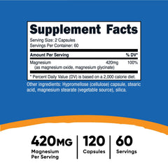 Nutricost Magnesium+ capsules-closeup showing easy, convenient daily intake.