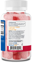 Nutricost Melatonin 10mg gummies strawberry texture close-up, a tasty nightly treat