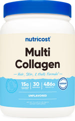Nutricost Multi Collagen Unflavored tub front view for easy daily use