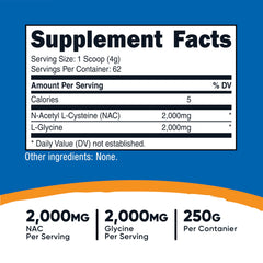 Nutricost NAC Glycine powder scoop — convenient measure blends into smoothies.