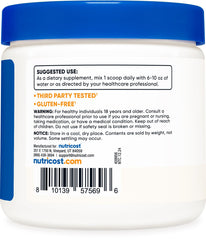 Nutricost NAC powder bottle on wooden table for everyday supplementation.