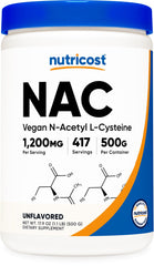 Nutricost NAC powder bottle for easy daily supplementation.