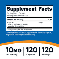 Nutricost NADH capsule with precise 10mg daily dose