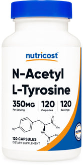 Nutricost NALT 350mg capsule close-up for focused energy potential.